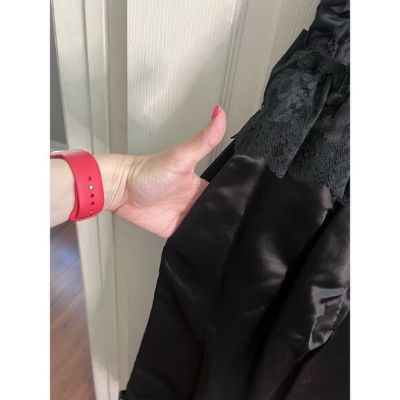 LORALIE Vintage 1980’s Black Satin Lace Strapless Corset Bloomers Pantaloons - Picture 8 of 16